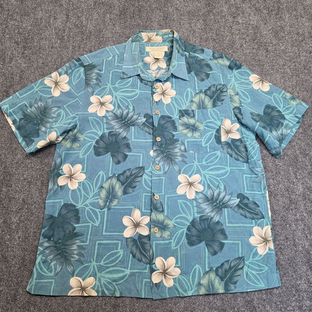 Vintage Island Republic Collection 100% Silk Tropical Floral Shirt Men's Sz XL